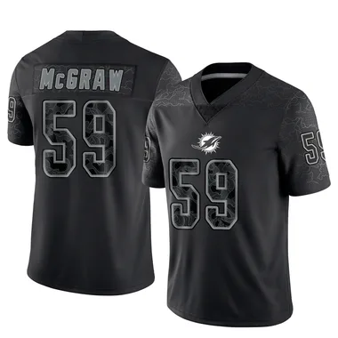 Rodney McGraw Men's Black Limited Miami Dolphins Reflective Football Jersey