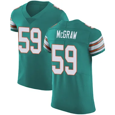 Rodney McGraw Men's Green Elite Miami Dolphins Aqua Alternate Vapor Untouchable Football Jersey