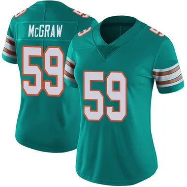 Rodney McGraw Women's Aqua Limited Miami Dolphins Alternate Vapor Untouchable Football Jersey
