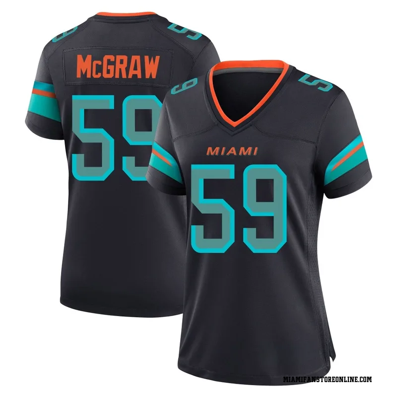 Rodney McGraw Women's Blue Game Miami Dolphins Pitch 2025 Rivalries Collection Football Jersey