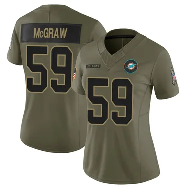 Rodney McGraw Women's Olive Limited Miami Dolphins 2025 Salute to Service Football Jersey