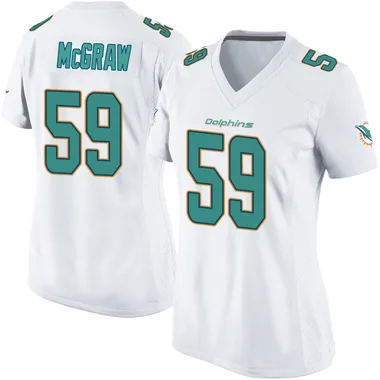 Rodney McGraw Women's White Game Miami Dolphins Football Jersey