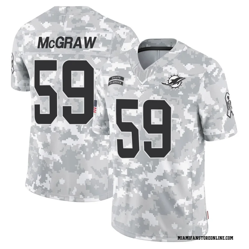 Rodney McGraw Youth Arctic Camo Limited Miami Dolphins 2024 Salute to Service Football Jersey