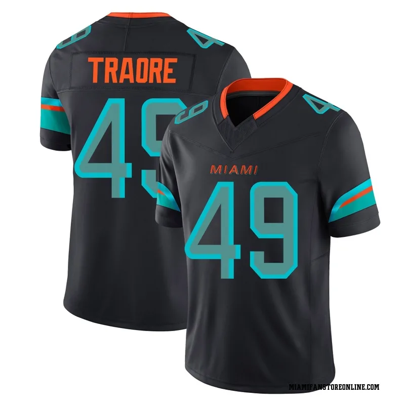 Seydou Traore Men's Blue Limited Miami Dolphins Pitch 2025 Rivalries Collection Football Jersey