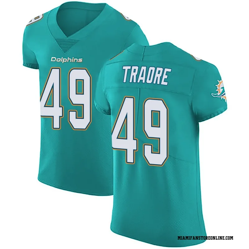 Seydou Traore Men's Green Elite Miami Dolphins Aqua Team Color Vapor Untouchable Football Jersey