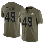 Seydou Traore Men's Olive Limited Miami Dolphins 2022 Salute To Service Football Jersey
