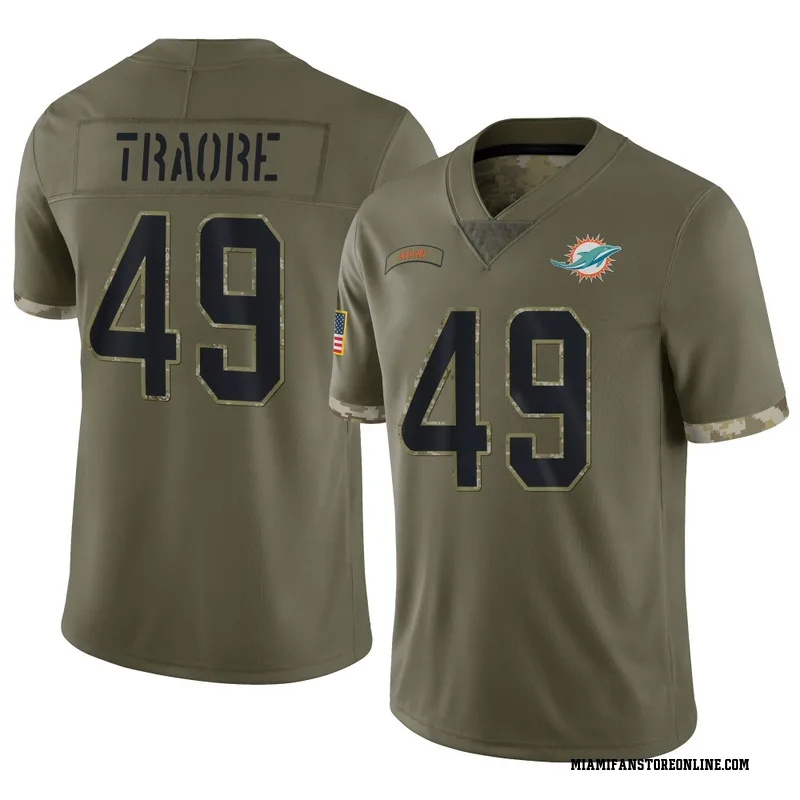 Seydou Traore Men's Olive Limited Miami Dolphins 2022 Salute To Service Football Jersey