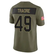 Seydou Traore Men's Olive Limited Miami Dolphins 2025 Salute to Service Football Jersey