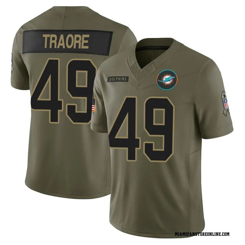 Seydou Traore Men's Olive Limited Miami Dolphins 2025 Salute to Service Football Jersey