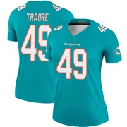 Seydou Traore Women's Aqua Legend Miami Dolphins Football Jersey
