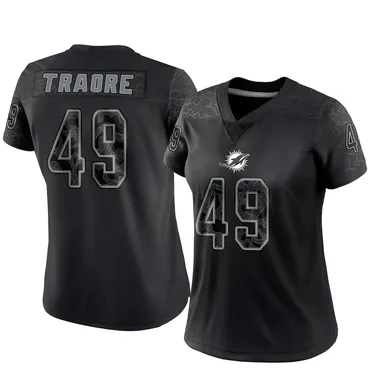 Seydou Traore Women's Black Limited Miami Dolphins Reflective Football Jersey