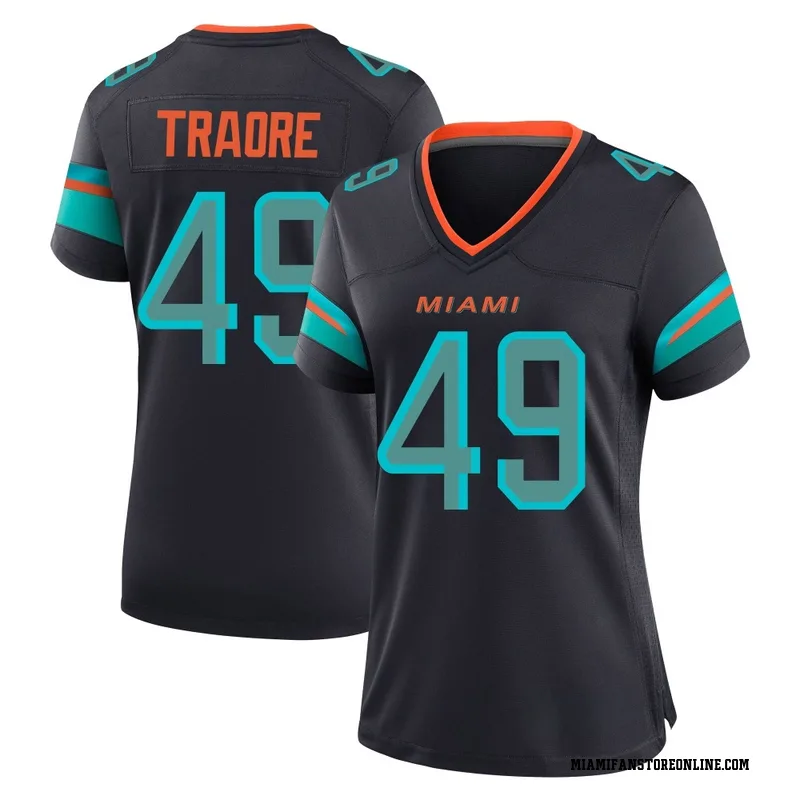 Seydou Traore Women's Blue Game Miami Dolphins Pitch 2025 Rivalries Collection Football Jersey