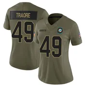 Seydou Traore Women's Olive Limited Miami Dolphins 2025 Salute to Service Football Jersey