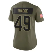 Seydou Traore Women's Olive Limited Miami Dolphins 2025 Salute to Service Football Jersey