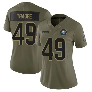 Seydou Traore Women's Olive Limited Miami Dolphins 2025 Salute to Service Football Jersey