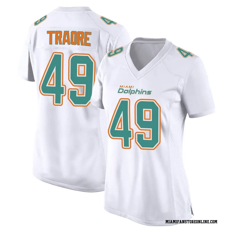 Seydou Traore Women's White Game Miami Dolphins Fashion Football Jersey