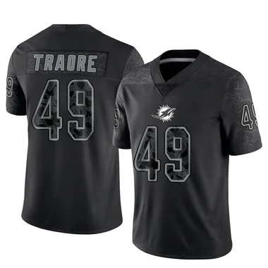 Seydou Traore Youth Black Limited Miami Dolphins Reflective Football Jersey
