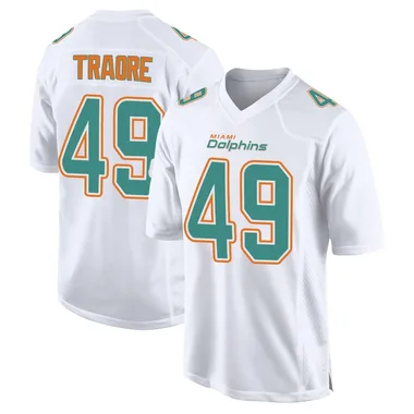 Seydou Traore Youth White Game Miami Dolphins Fashion Football Jersey