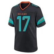 Trey Moore Men's Blue Game Miami Dolphins Pitch 2025 Rivalries Collection Football Jersey