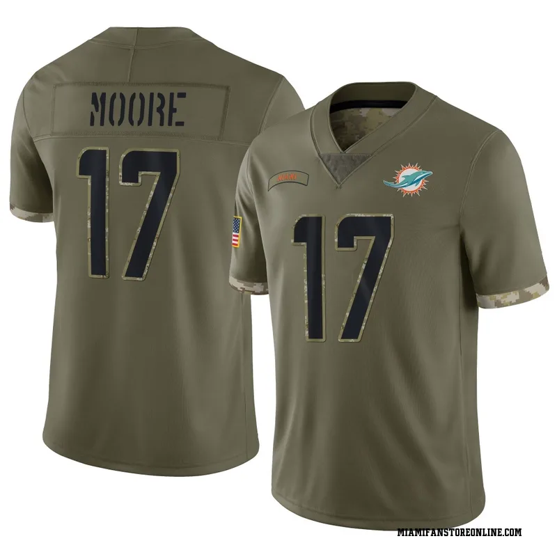 Trey Moore Men's Olive Limited Miami Dolphins 2022 Salute To Service Football Jersey
