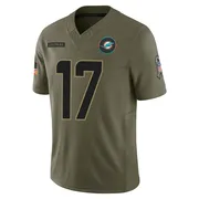 Trey Moore Men's Olive Limited Miami Dolphins 2025 Salute to Service Football Jersey