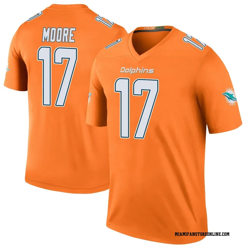 Trey Moore Men's Orange Legend Miami Dolphins Color Rush Football Jersey