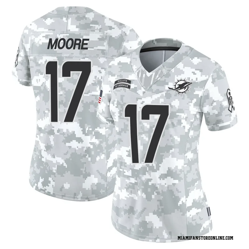 Trey Moore Women's Arctic Camo Limited Miami Dolphins 2024 Salute to Service Football Jersey