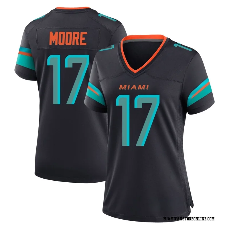 Trey Moore Women's Blue Game Miami Dolphins Pitch 2025 Rivalries Collection Football Jersey