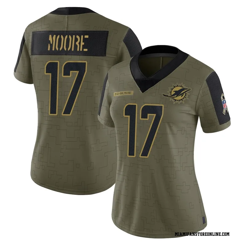 Trey Moore Women's Olive Limited Miami Dolphins 2021 Salute To Service Football Jersey