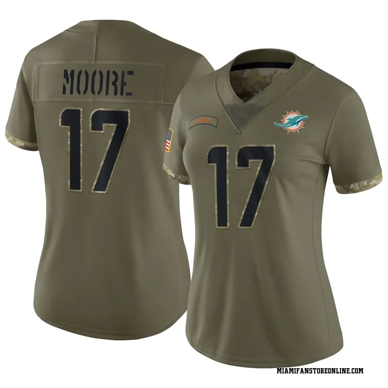 Trey Moore Women's Olive Limited Miami Dolphins 2022 Salute To Service Football Jersey
