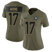 Trey Moore Women's Olive Limited Miami Dolphins 2025 Salute to Service Football Jersey