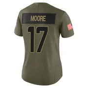 Trey Moore Women's Olive Limited Miami Dolphins 2025 Salute to Service Football Jersey
