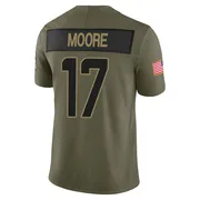 Trey Moore Youth Olive Limited Miami Dolphins 2025 Salute to Service Football Jersey