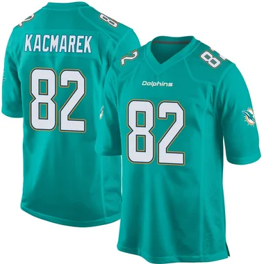 Will Kacmarek Men's Aqua Game Miami Dolphins Team Color Football Jersey