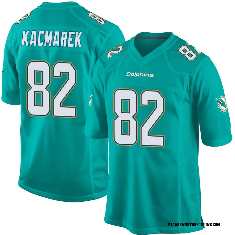 Will Kacmarek Men's Aqua Game Miami Dolphins Team Color Football Jersey